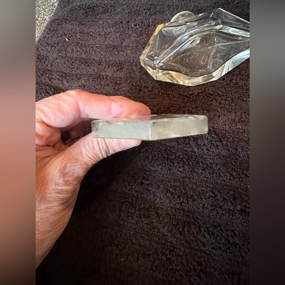 Vintage Czech Glass Perfume Bottle with Engraved Floral Design - Picture 8 of 14